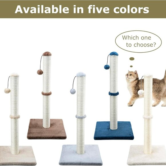 29" Height Tall Cat Scratching Post, Claw Scratcher with Sisal Rope and Covered - Picture 8 of 9